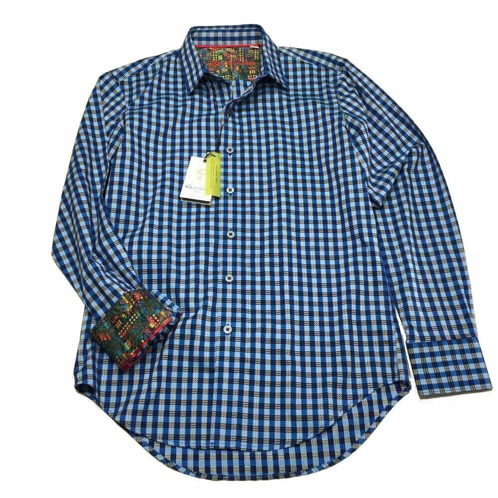 NWT Robert Graham Giordano Woven Button Shirt XS Plaid Flip‎ Cuff Club Mens $198